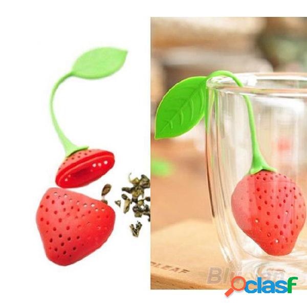 Cute strawberry tea leaf strainer herbal spice infuser