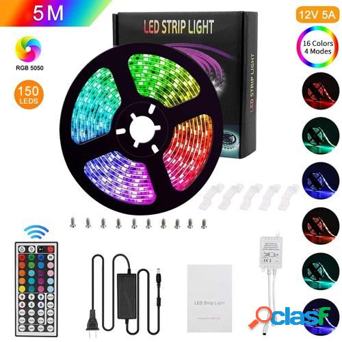 DC 12V / 5A Kit de luces de tira LED 5050 RGB 300 tiras de