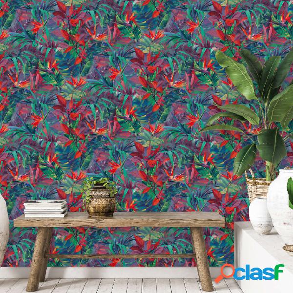 DUTCH WALLCOVERINGS Papel de pared Paradise Flower verde