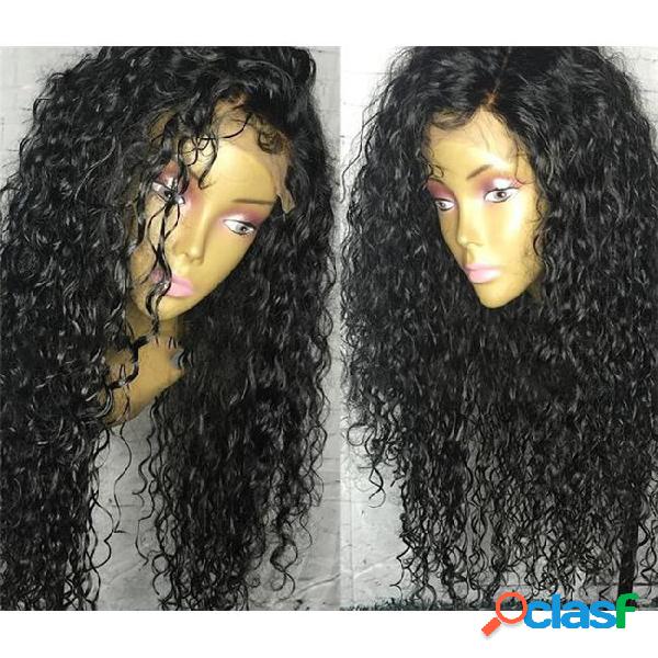 Deep curly full lace wigs baby hair brazilian deep curly