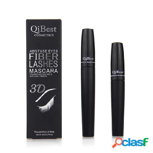 Dhl free qibest 2pcs/sets fiber lashes mascara longlasting