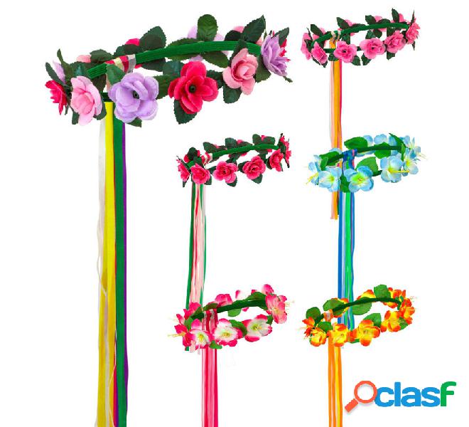 Diadema de Flores con Cintas Multicolor en 6 modelos