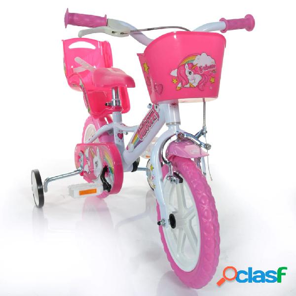 Dino Bikes Bicicleta de niños Unicorn rosa 12"