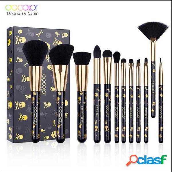 Docolor original 12pcs makeup brush set foundation loose