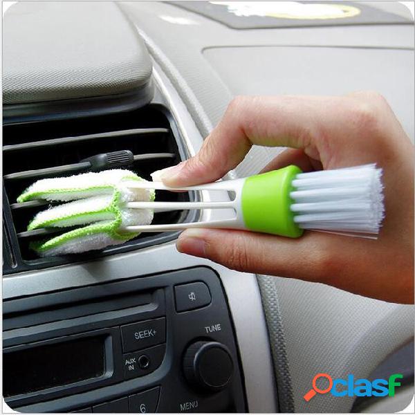 Double-headed cleaning brush for car air conditioning outlet