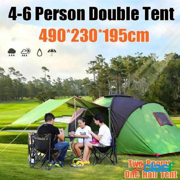Double layer waterproof big camping tent two bedroom room