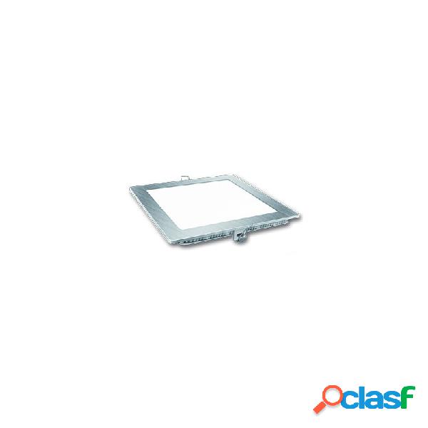 Downlight led cuadrado matel 18w luz fria plata