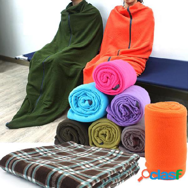 Dual-sides fleece sleeping bag portable outdoor sleeping bag