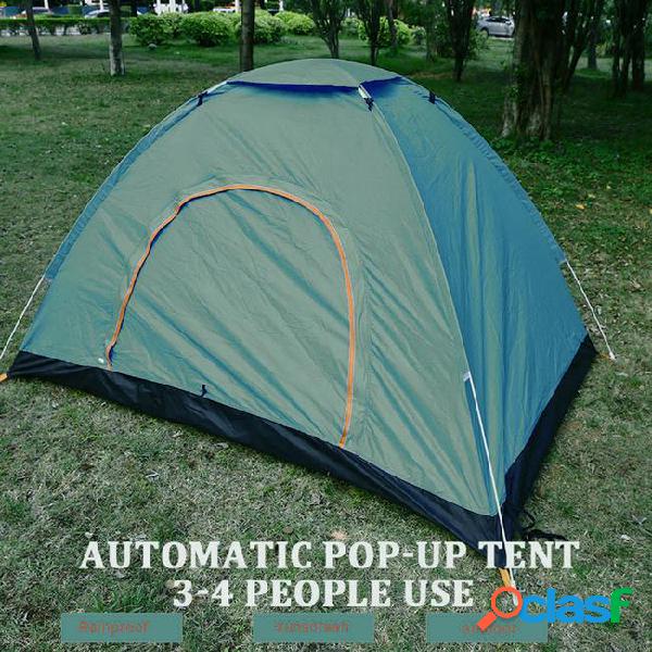 Durable folding tent multicolor 3 persons hiking outdoors
