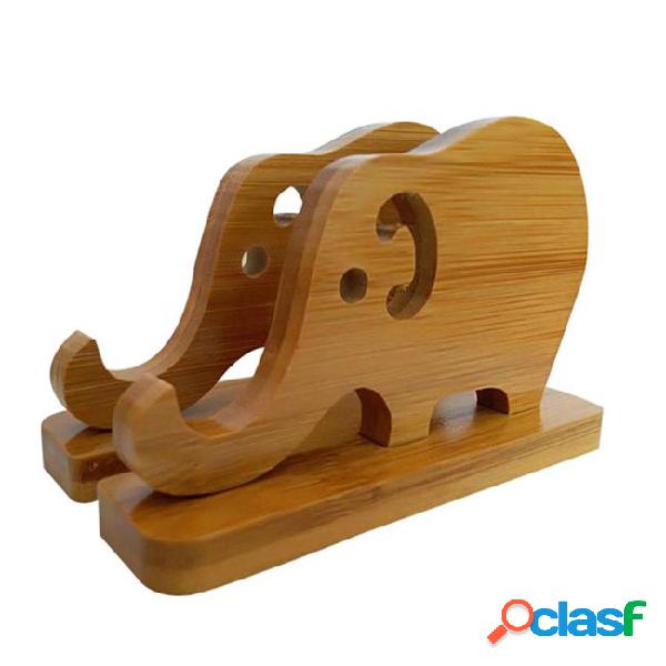 Eco-friendly cutie double elephant bamboo desktop stands