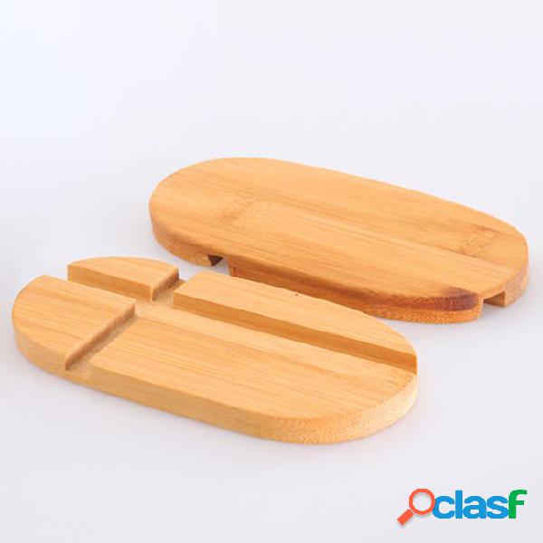 Eco-friendly oval bamboo desktop stands holders brackets