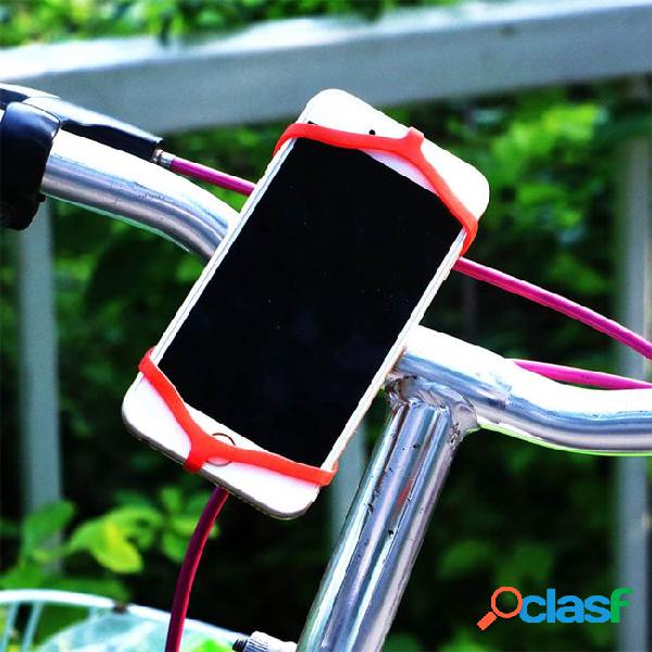 Elastic silicone rubber band bike phone mount holder for