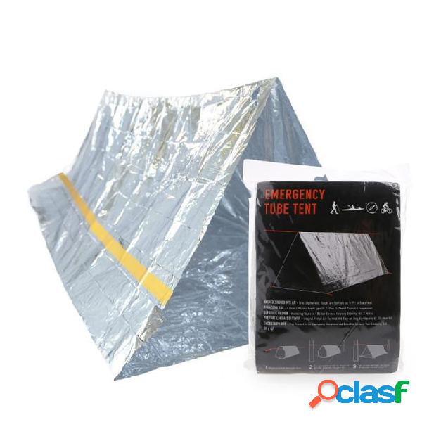 Emergency waterproof survival tube tent thermal reflective