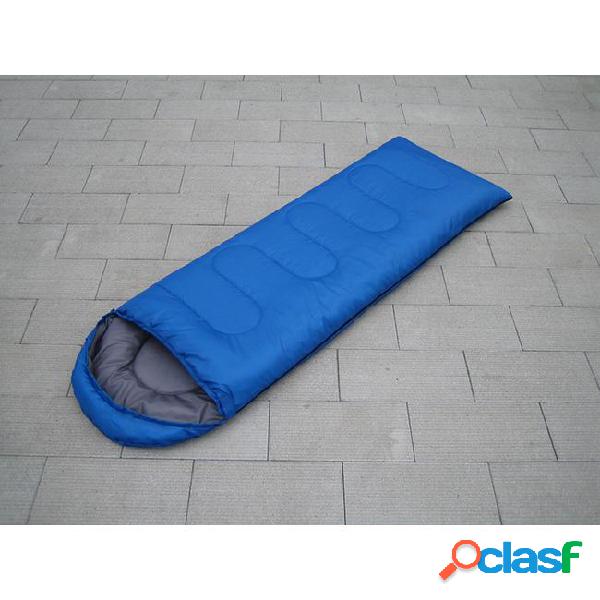 Envelope sleeping bag with a cap in spring, summer and