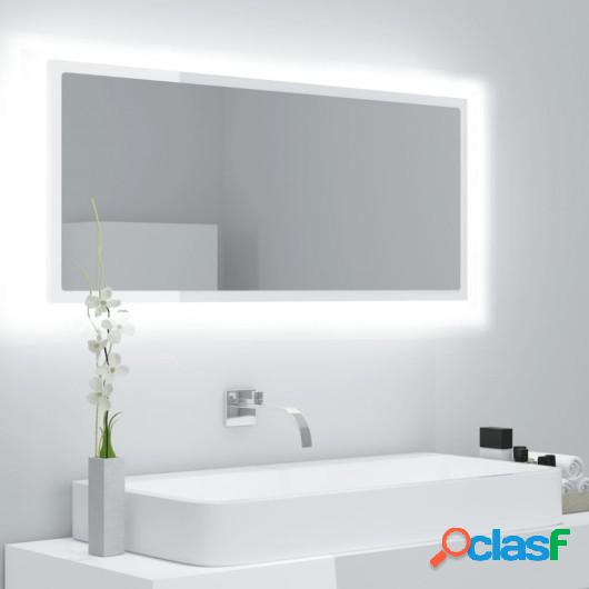 Espejo de baño madera contrachapada blanco brillo
