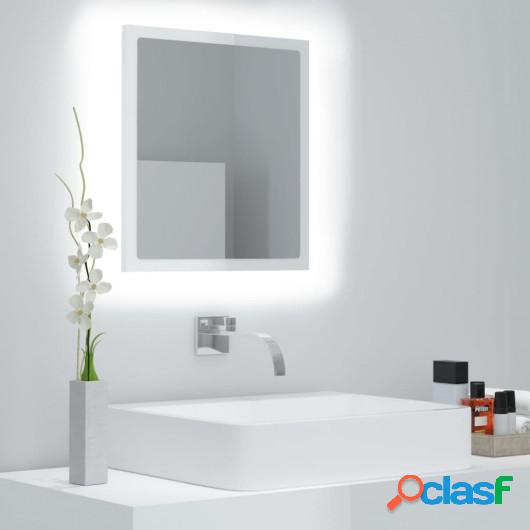 Espejo de baño madera contrachapada blanco brillo 40x8,5x37