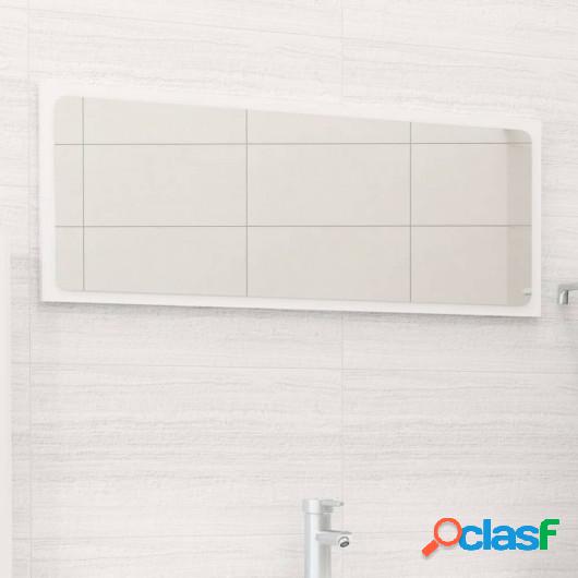 Espejo de baño madera contrachapada blanco brillo 90x1,5x37
