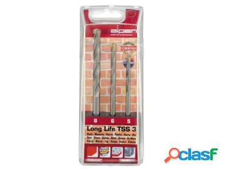 Estuche brocas alpen widia long life 3 piezas