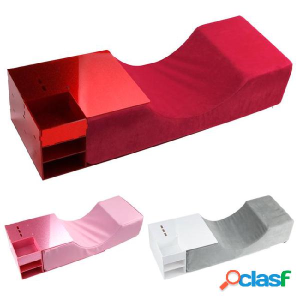 Eyelash extension pillow with acrylic shelf organizer stand
