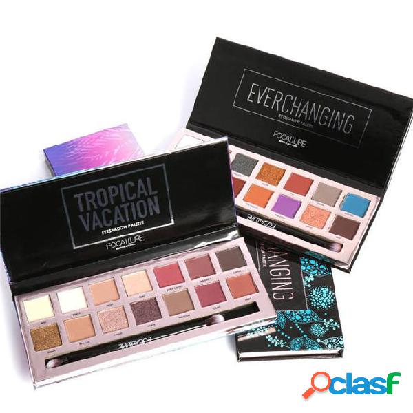 Eyeshadow palette focallure 14 colors tropical vacation long