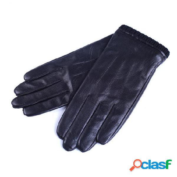 Fashion 2018 winter gloves men leather driving gloves