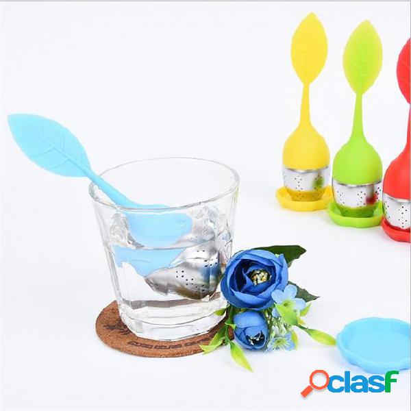 Fashion creative silicon leaf design tea infuser loose tea