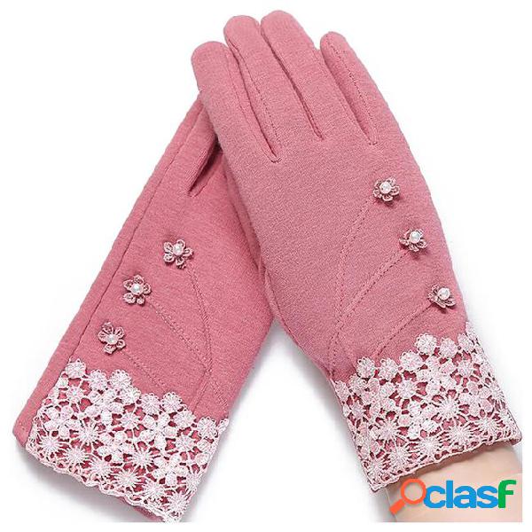Fashion elegant ladies gloves touchscreen winter ladies warm