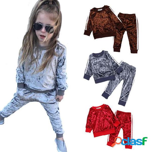 Fashion velutum kids tracksuits kids designer clothes girls