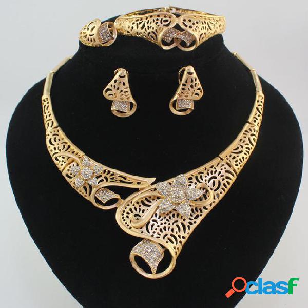 Fashion women 18k gold plated africa dubai wedding party