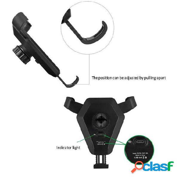 Fast qi wireless charger car mount phone holder gravity