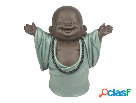 Figura Buda Somriente Azul de Resina 28*16*27cm Figura de