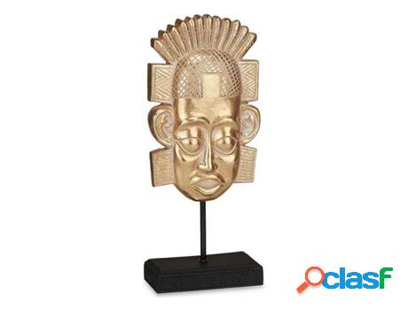 Figura Decorativa Índio Dourado Poliresina 17,5x36x10,5 cm