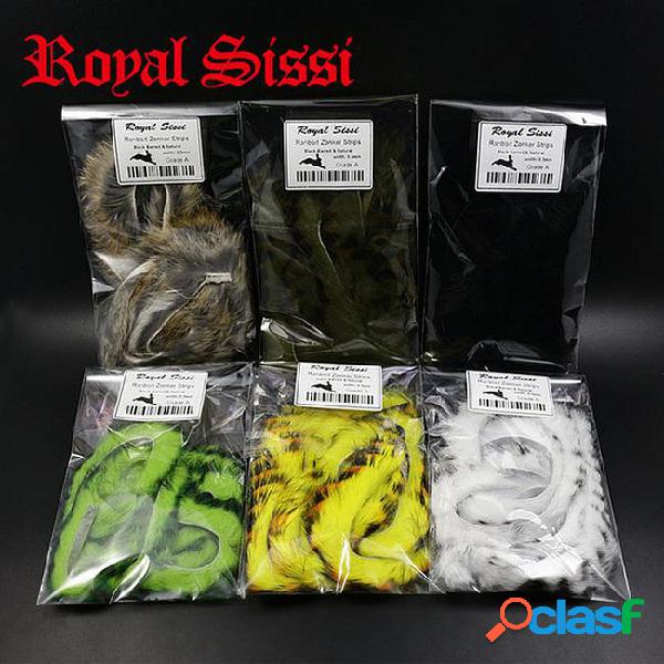 Fishing 6colors assorted fly tying black barred rabbit