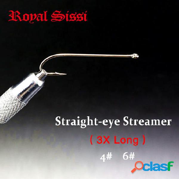 Fishing hook 2size 20pcs/pack straight eye streamer fly hook