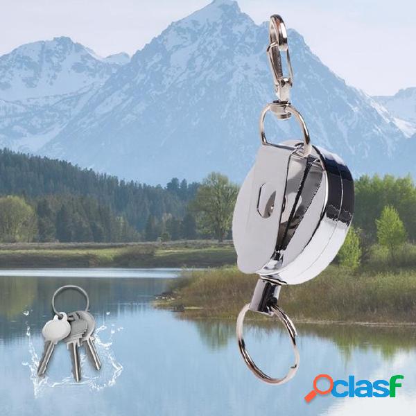 Fishing zinger retractor key ring reel holder retractable