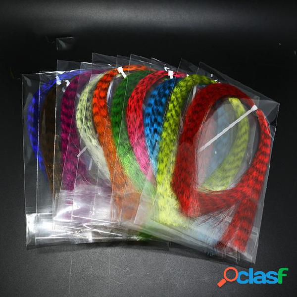 Fly fishing zebra strips&veins hair fibers pes black barred