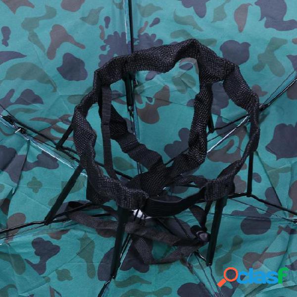 Foldable head umbrella hat hiking beach anti-uv anti-rain