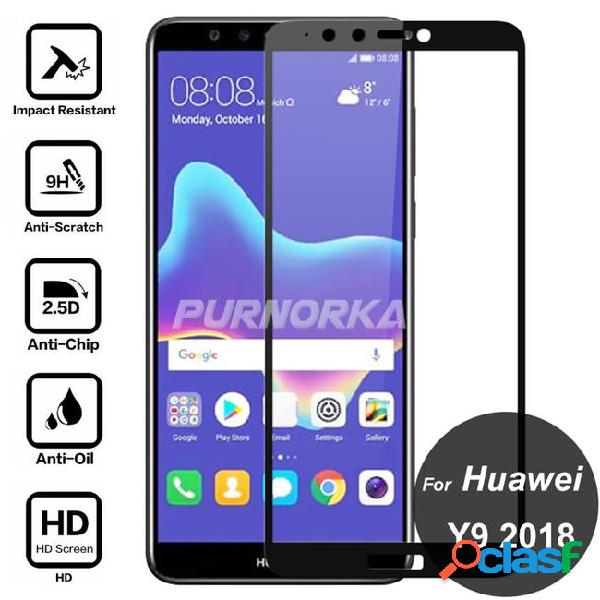 For huawei y9 2018 full cover 3d screen protector 9h