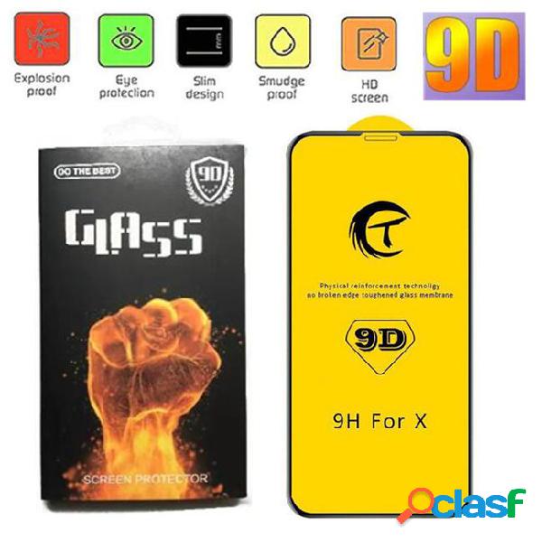 For iphone xs xr xs max 7 8 plus screen 9d premium tempered