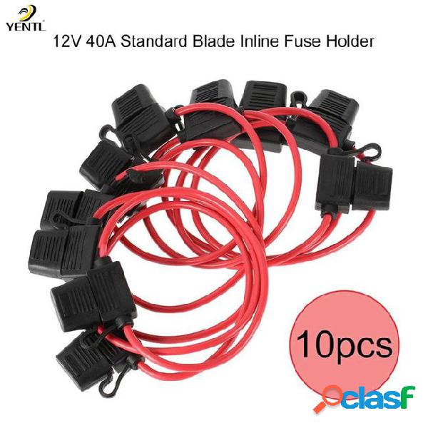 Free shipping 10pc 12v 40a standard blade inline fuse holder