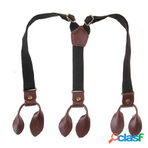 Free shipping 2017 new 2cm wide kids black button suspenders