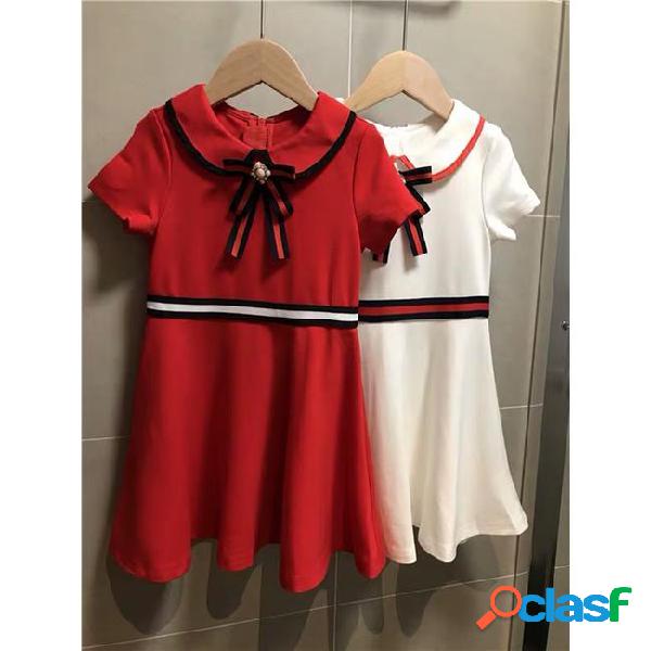 Free shipping 2019 summer dress for girls dresses kids bow