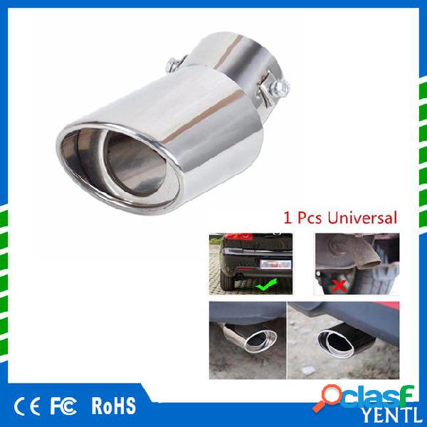 Free shipping car universal round silver stainless steel