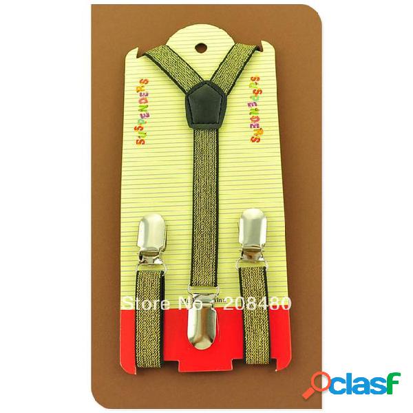 "Free shipping-new kids suspenders 1.5cm wide gold glitter""