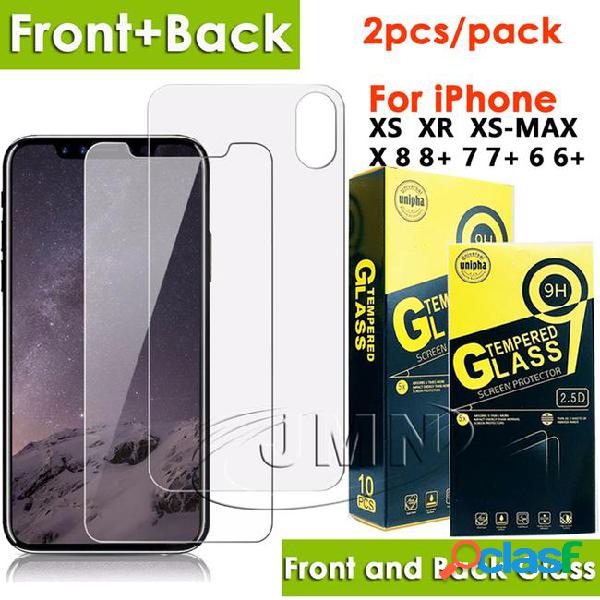 Front and back tempered glass phone screen protector for