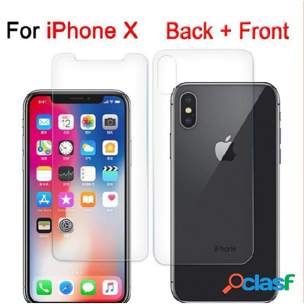 Front + back tempered glass for iphone x 8 7 6s plus screen