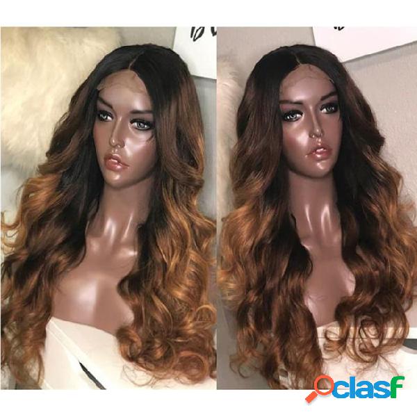 Full lace human hair wigs ombre two tone 1b 30 wavy