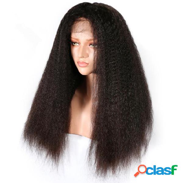Full lace kinky straight human hair wig 180 density for