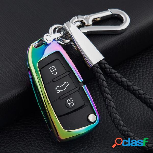Full protect leather remote keyfob case bag cover for audi