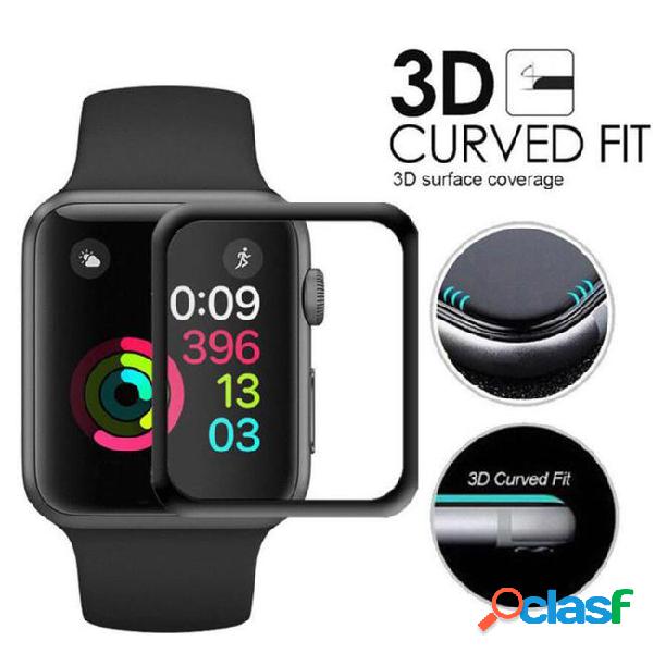 Full screen cover curved 3d tempered glass for apple watch